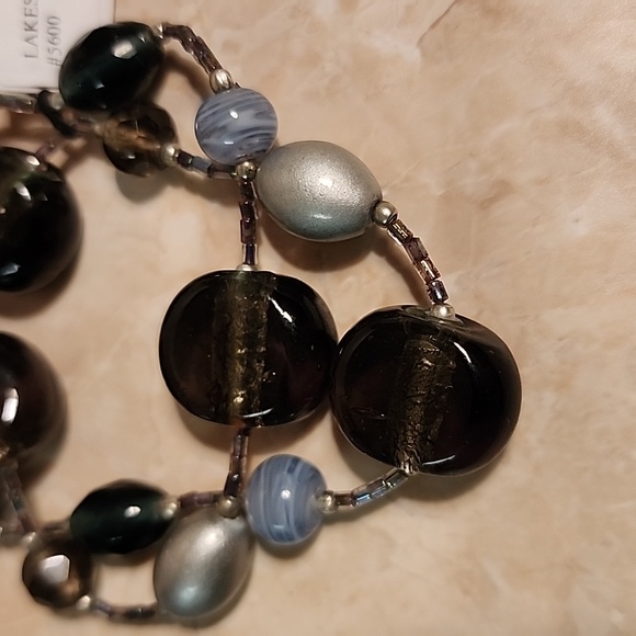 Premier Designs Stretch Bracelet Lakeside Glass Beads - Picture 4 of 5